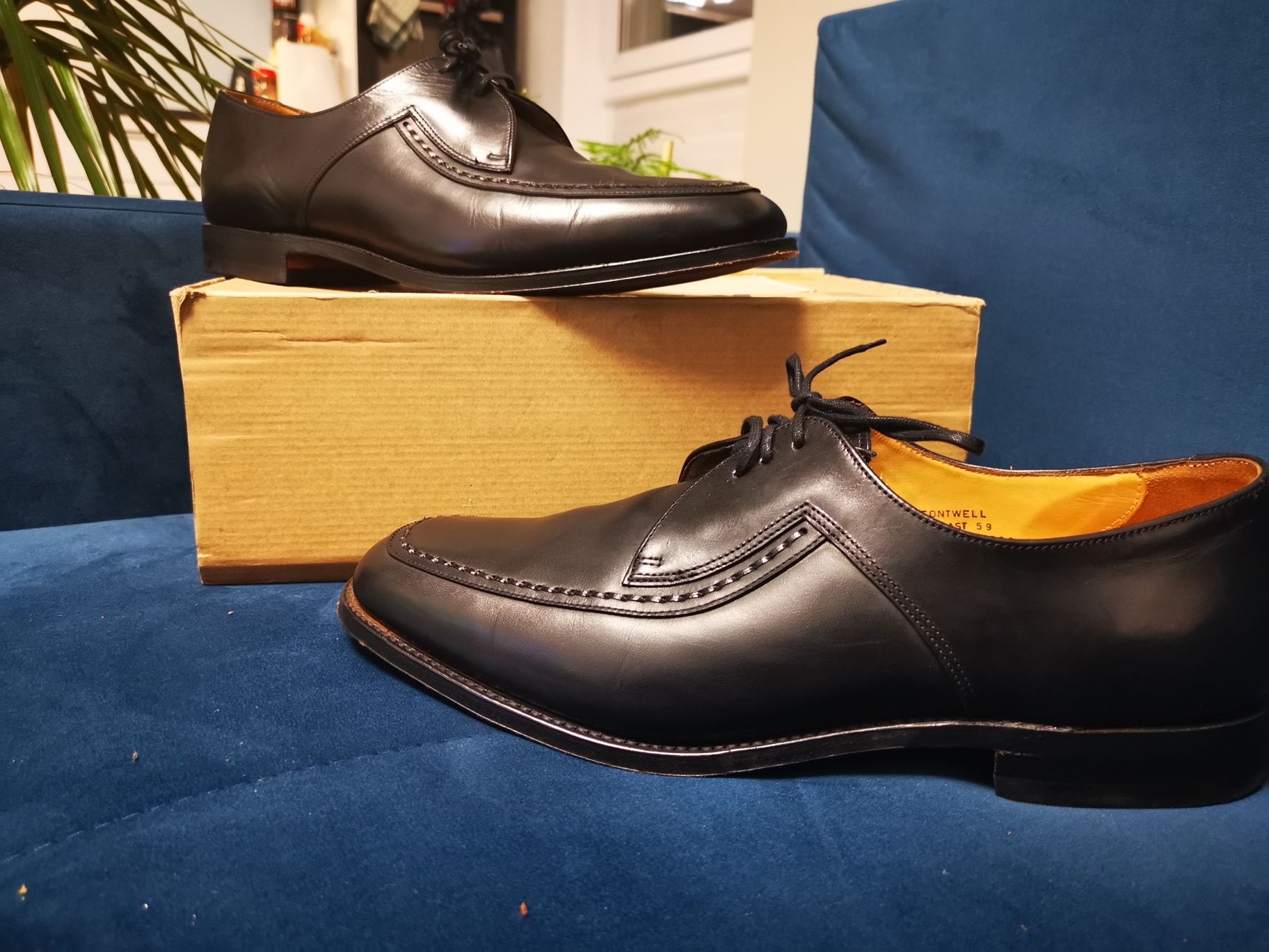 Czarne skórzane buty wizytowe LOAKE FONTWELL 12G 46 47 31cm okazja!