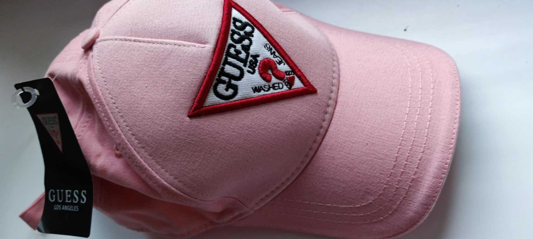 Nowa czapka bejsbolówka damska Guess różowa