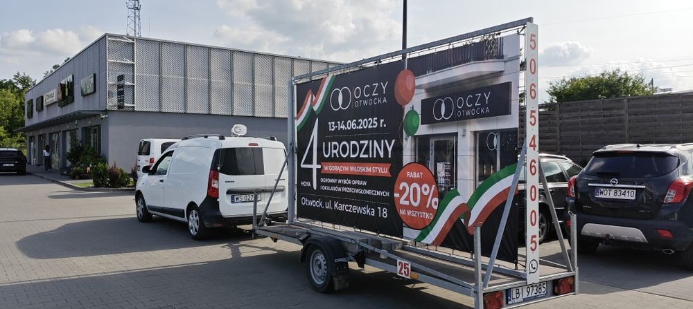 Reklama mobilna,mobil reklamowy,przyczepa reklamowa,przyczepka reklamo