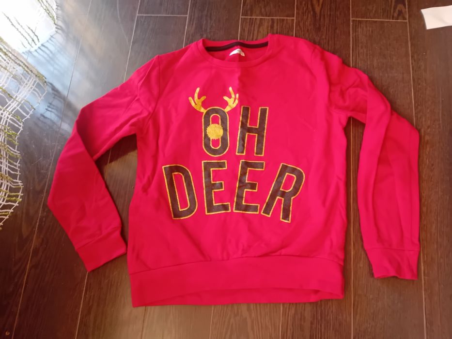 #girls bluza czerwona renifer deser 152