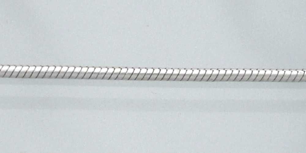 Srebrny łańcuszek 50 cm, żmijka okrągła