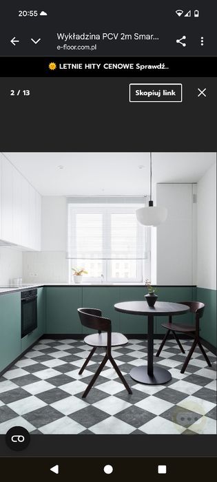 Wykładzina pcv linoleum podłoga szachownica