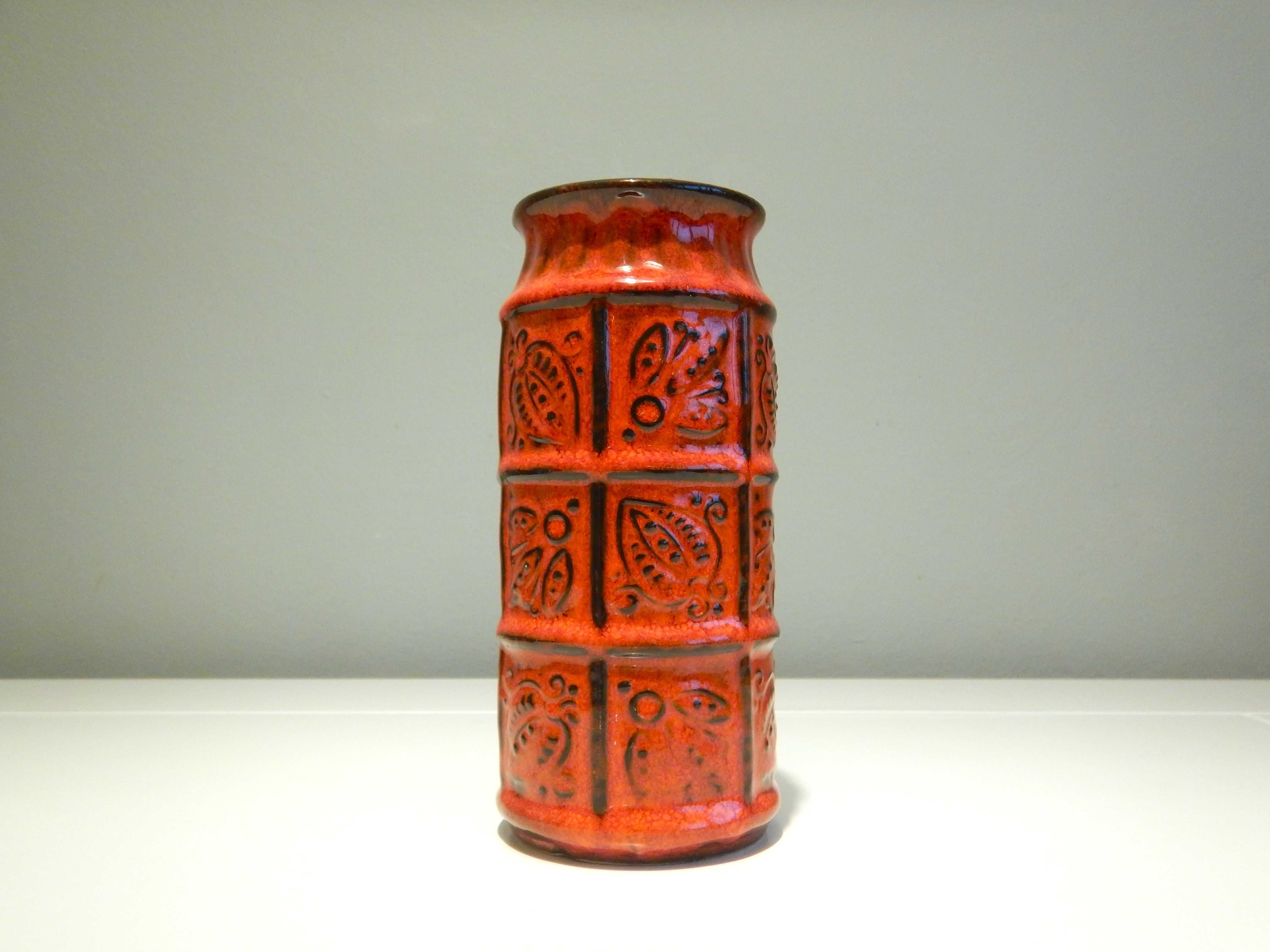 Bay Keramik Mid Century Czerwony wazon Vintage