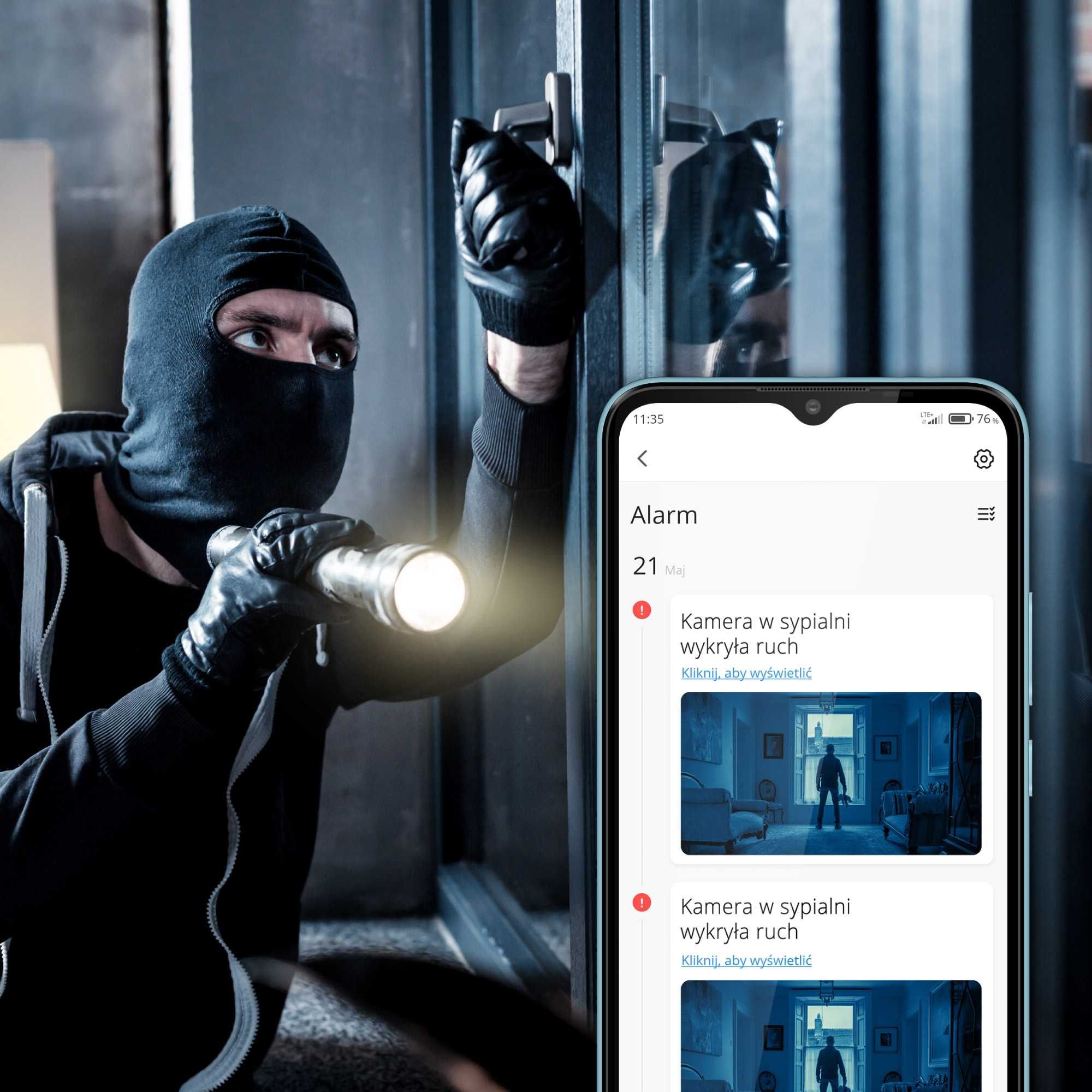Nowa Kamera IP WiFi obrotowa poziom 360° pion 90° wewn. Connect Tuya