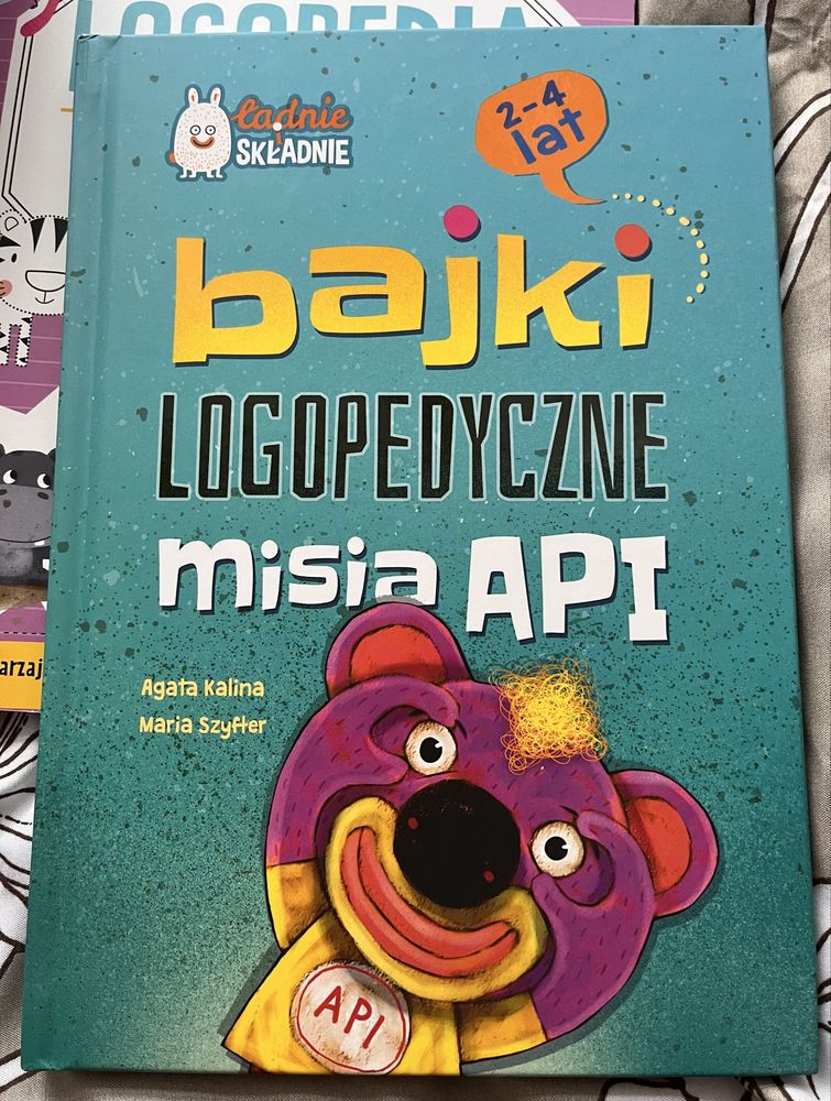 Książki bajki logopedyczne gimnastyka buzi i języka bajki misia Api