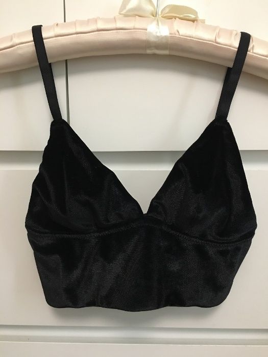 Aksamitny welurowy top biustonosz H&M 36 Nowy