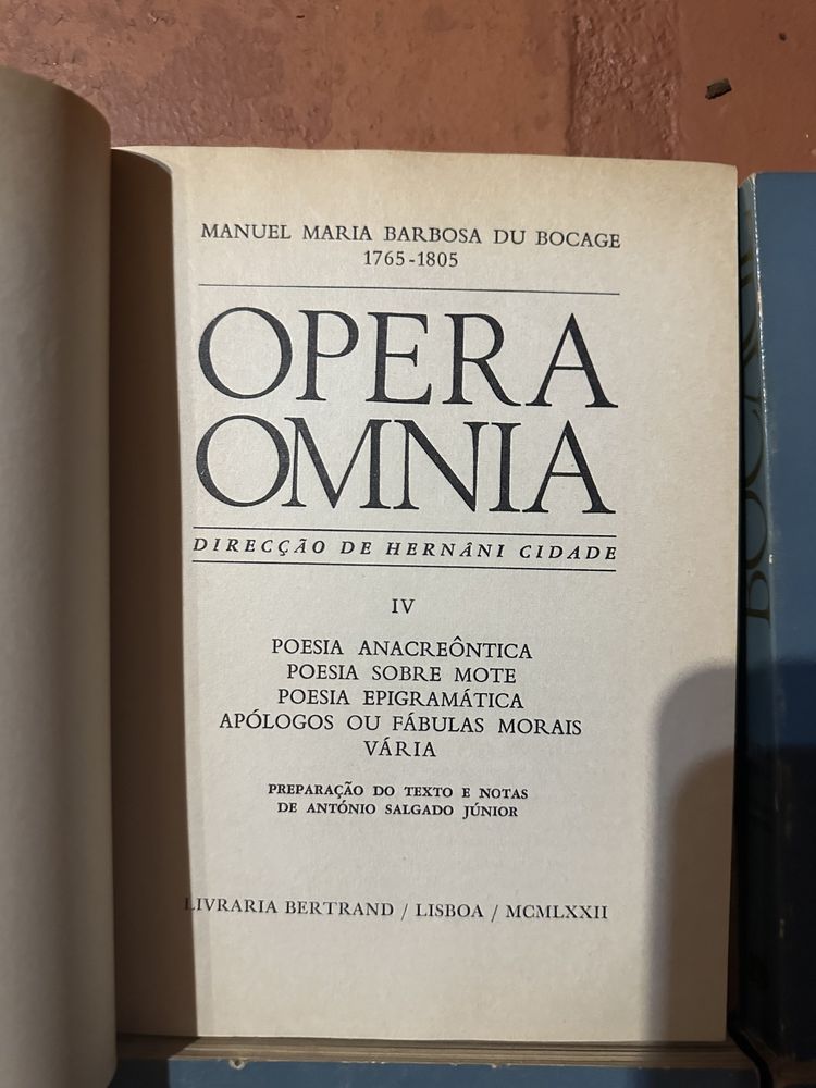 Coleção de 6 livros raros de Bocage - Opera Omnia