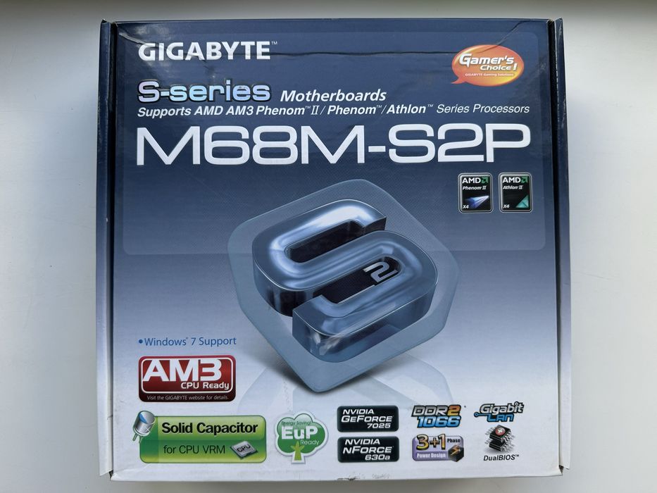 Материнська плата Gigabyte M68M-S2P, проц. AMD Athlon 2, ОП 2 GB