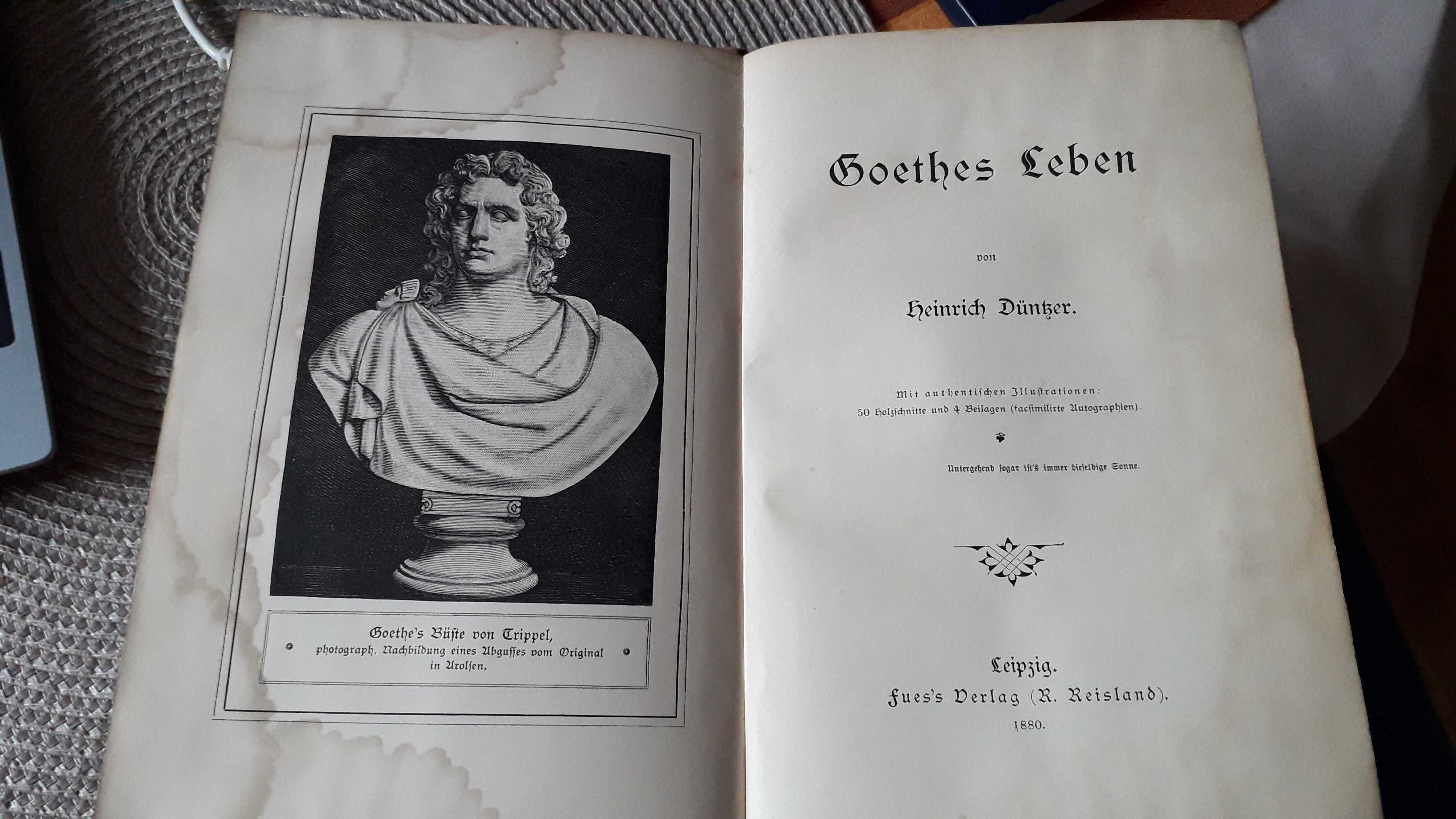 stara książka życie Goethego