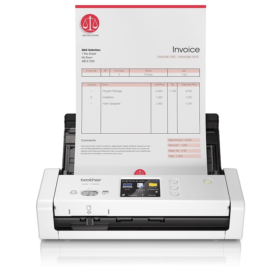 Brother ADS-1700W scanner de alta performance -Como Novo