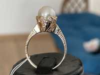 Золотое кольцо с жемчугом 585 проба акция распродажа
