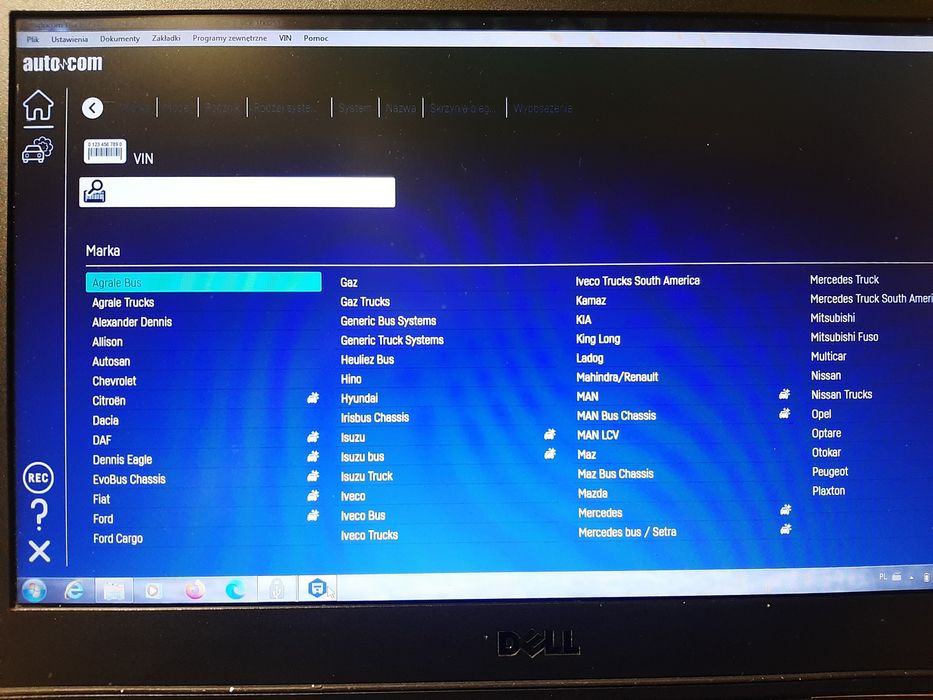 Komputer diagnostyczny Dell ciężarówki i osobowe BLUETOOTH