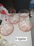 Cinco tigelas louca rosa