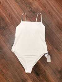Biały strój kąpielowy kostium kąpielowy jednoczęściowy bikini L 40