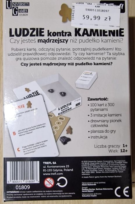 Ludzie kontra kamienie Trefl gra kosmos wszechświat flagi