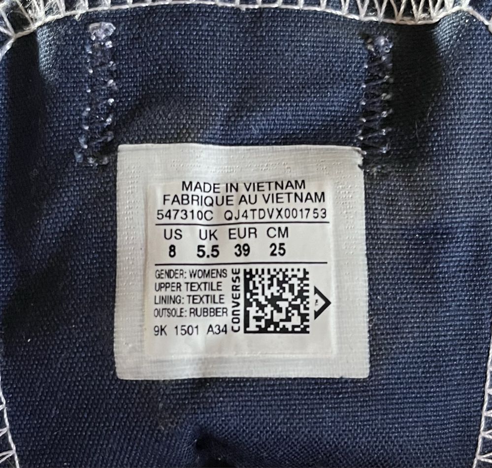 Кеди Converse жіночі 39 розмір 25см