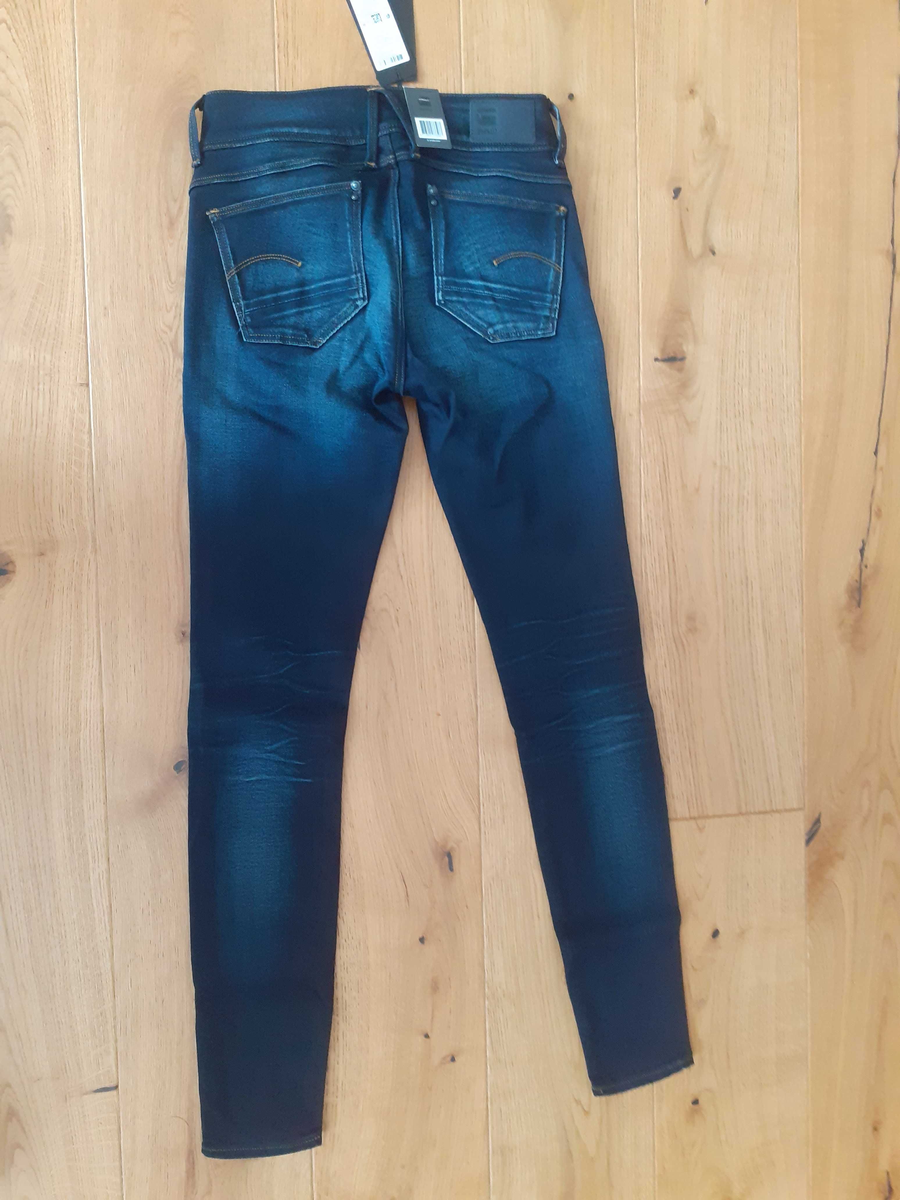 Oryginalne G-Star Raw Damskie Jeansy Model Lynn Skinny W27 L32 NOWE