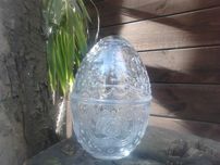 Bomboniera  jajo szkło 15 cm.