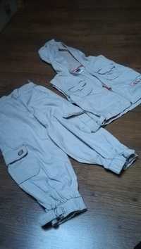 Kamizelka, spodnie bojówki, komplet C&A, 128
