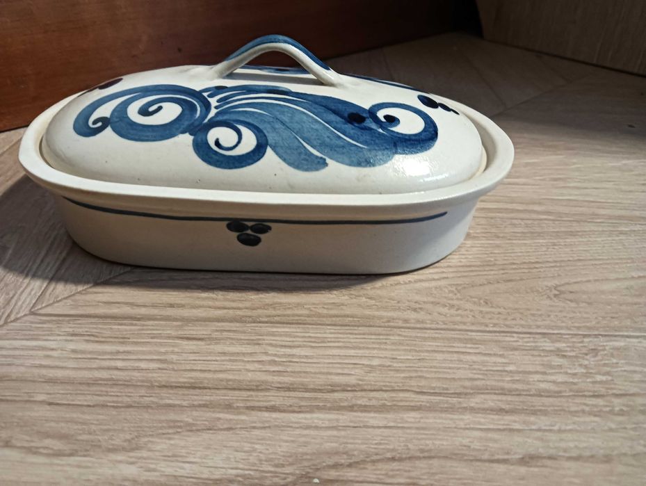 Pojemnik ceramiczny z pokrywką na masło ser malowany