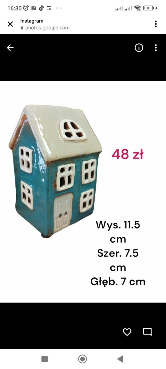 Domki ceramiczne na tealighty 2 szt