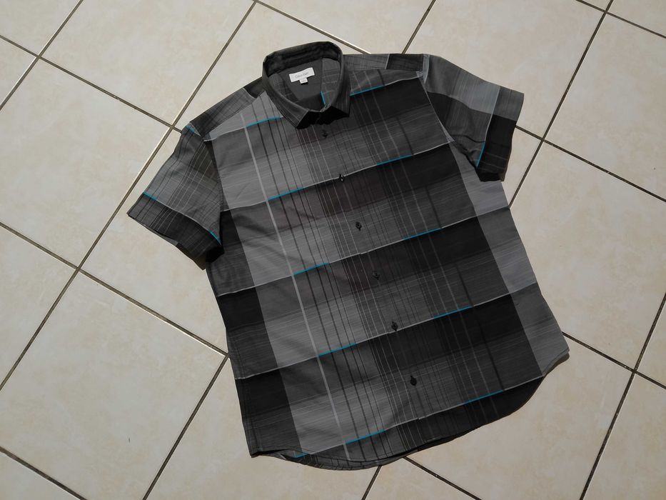 CALVIN KLEIN USA - NOWA! z LOGO Koszula Męska krótki rękaw rozmiar L