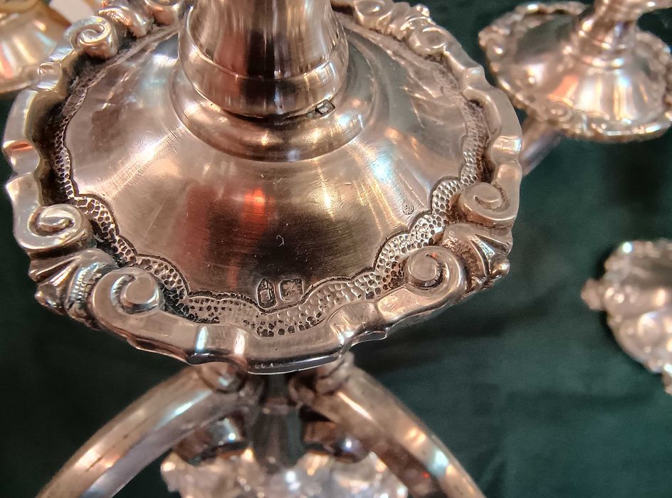 Pares Candelabros Prata