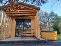 Domki przy jeziorze,prywatna plaża,balia,sauna,Bory Tucholskie