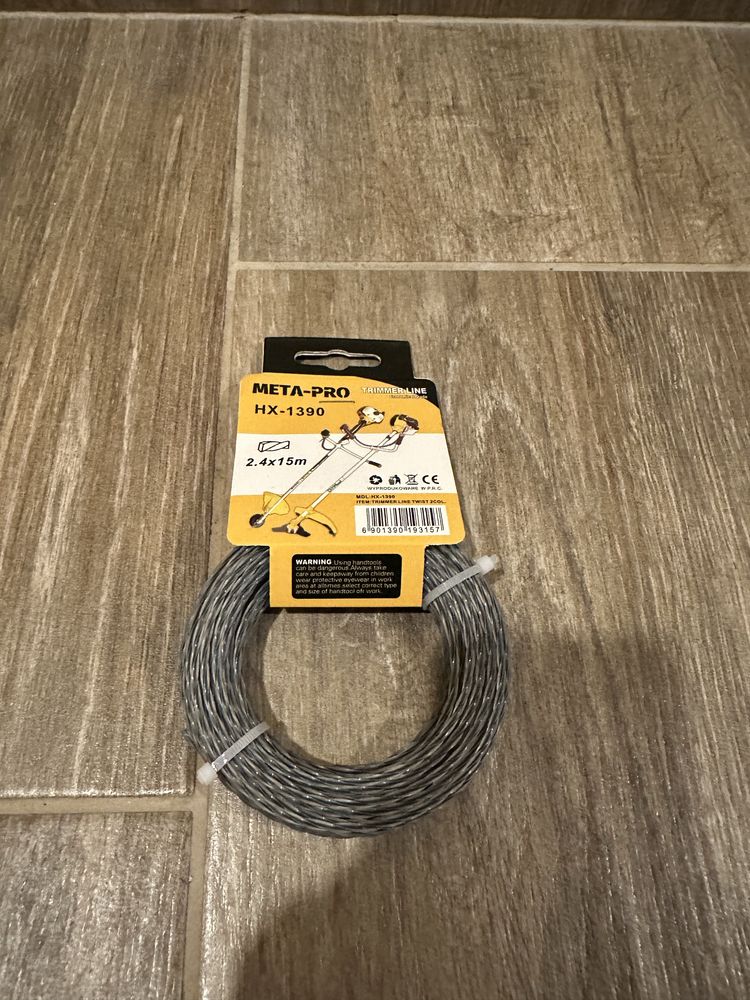 Żyłka do kosy kosiarki podkaszarki 2.4mm- 15 metrów -NOWA
