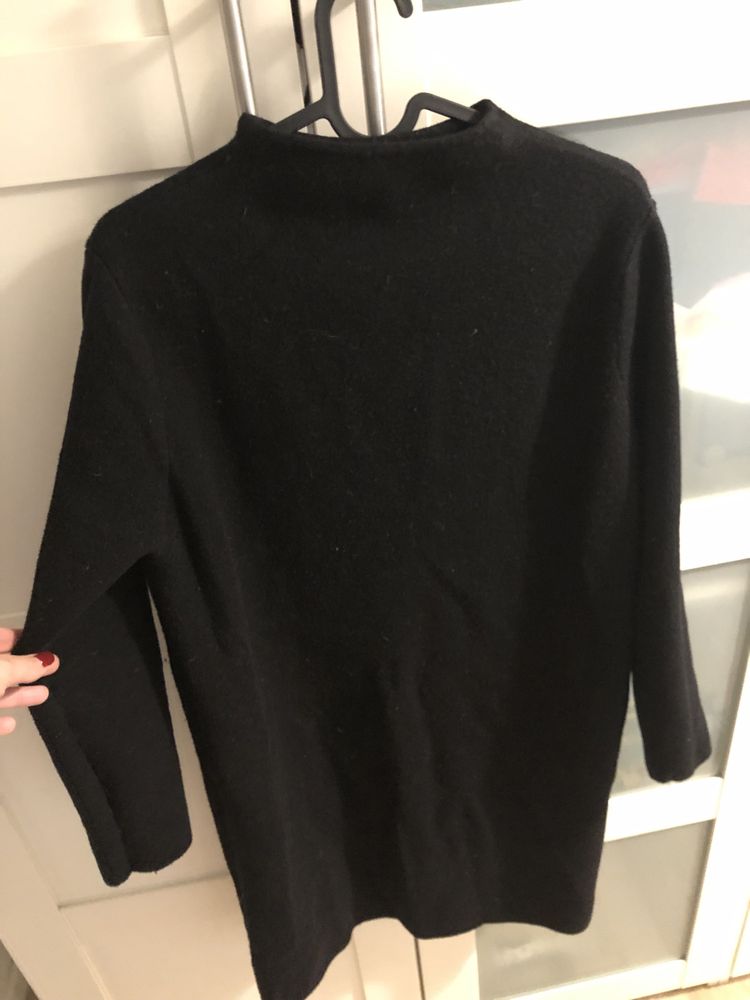 Sweter włoski dzianinowa sukienka czarna rozmiar M piękna