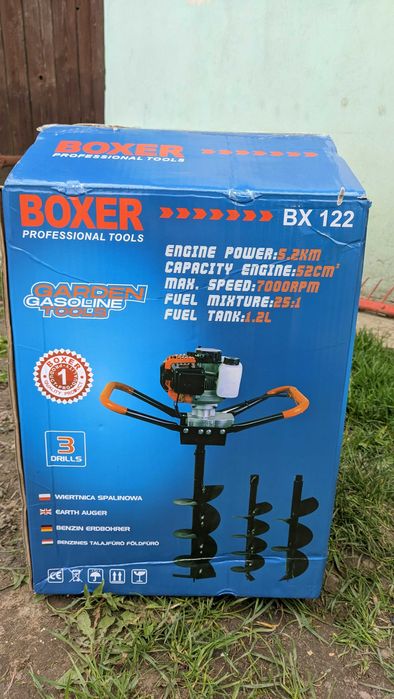 Nowa wiertnica spalinowa Boxer Tools BX 122 + wiertła