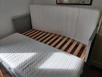 Łóżko Ikea Hemnes szare z dwoma materacami Malfors