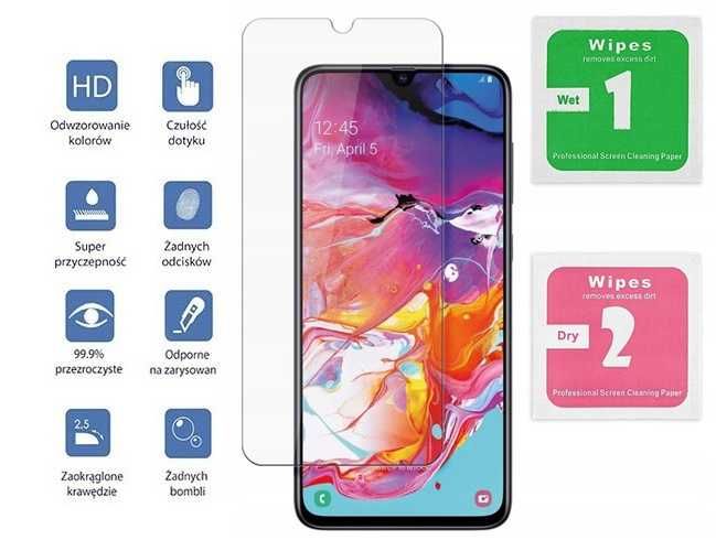 Etui transparentne do Samsung Galaxy A70 + Szkło Hartowane