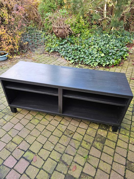 Szafka pod TV, czarny brąz, BESTA - regulowane półki