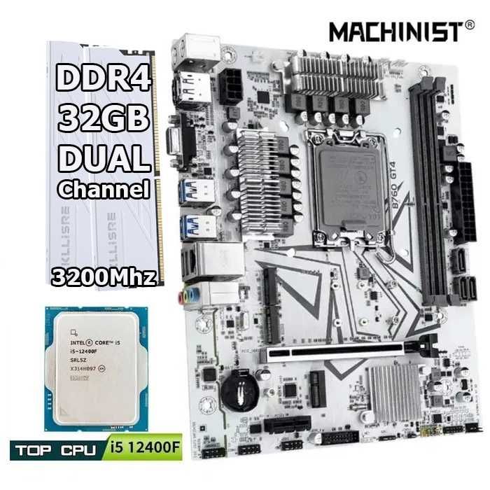 Core i5 12400F + 32GB DDR4-3200 + MACHINIST B760 GT4 LGA 1700 PCIe 4.0