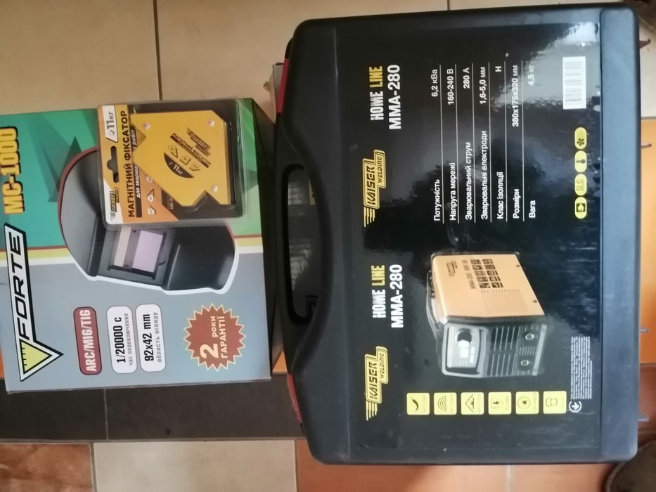 Зварювальний інвертор "KAISER" MMA-280, в комплекте маска+магнитный уг