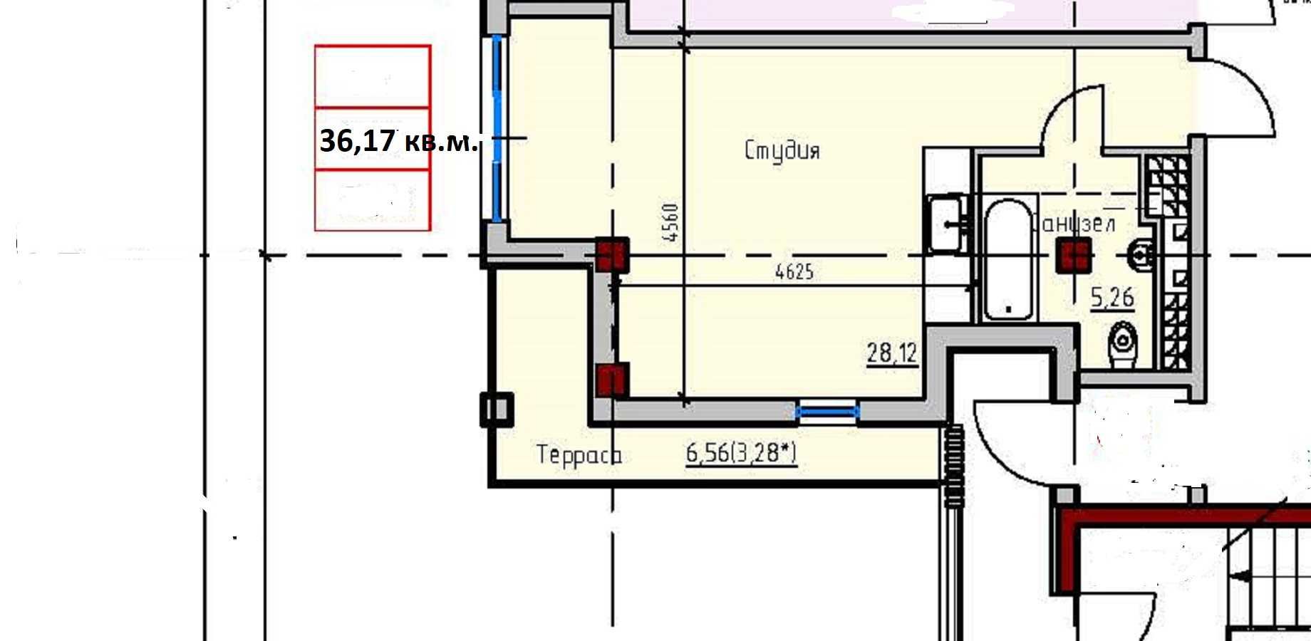 У продажу квартира з терасою в ITOWN ART, вул. Софієвська, 36 кв.м