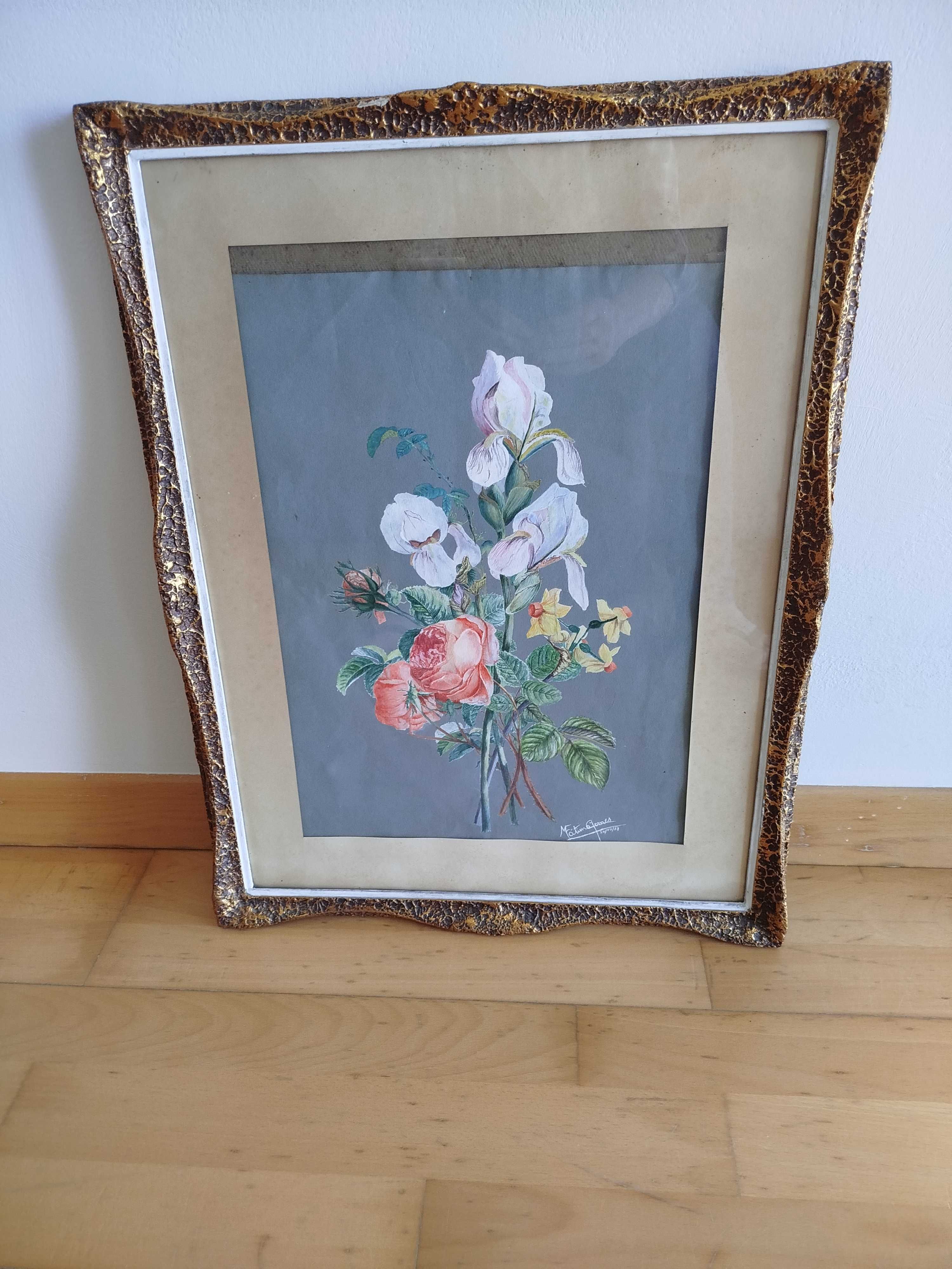 Quadro Antigo - Pintura a Aguarela