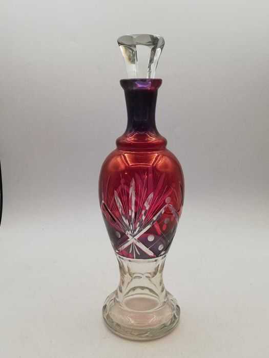 Garrafa licoreira em cristal, cor de limão