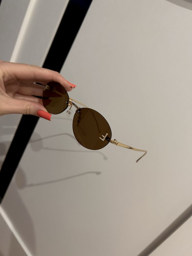 Nowe hitowe okulary przeciwsłoneczne damskie brązowe okrągłe f fendi