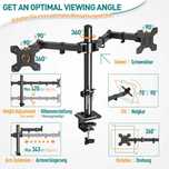 ELIVED EV002 Uchwyt biurkowy na dwa monitory 13-32" do 8kg obrót 360