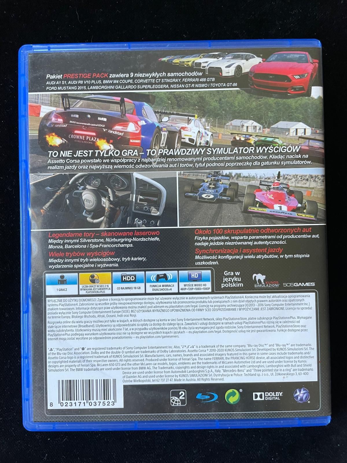 Assetto Corsa PL Racing Simulator na PS4 i PS5 po polsku w BDB stanie