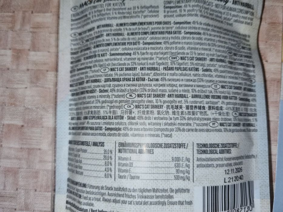 Smaczki przeciwkłakowe dla kota MAC's