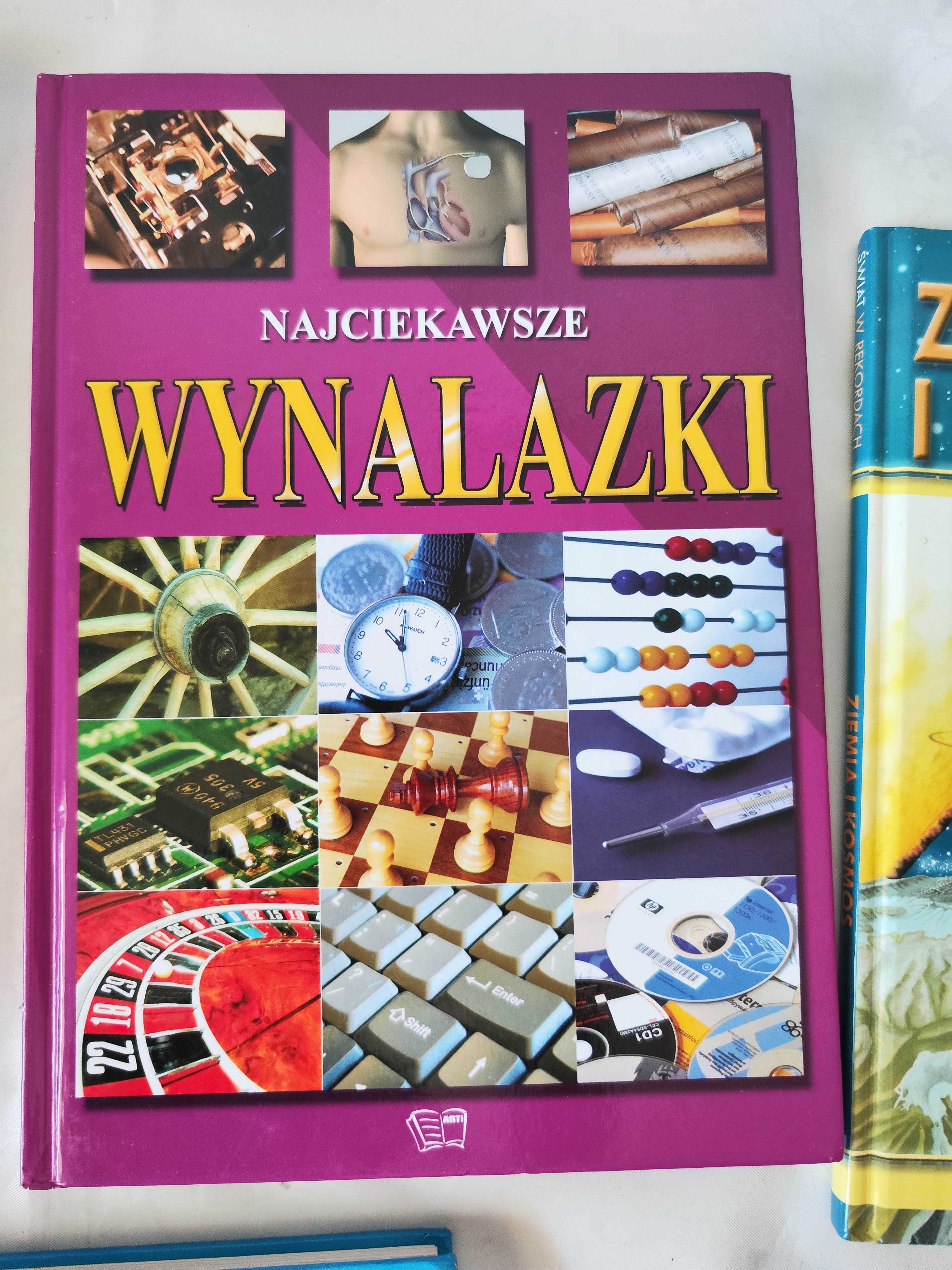 Zestaw Książki dla dzieci młodzieży Układ słoneczny Wynalazki różne