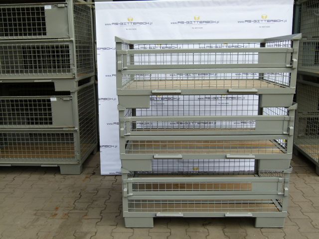 Gitterbox 1/2 paleta metalowa kosz siatkowy pojemnik UIC UJC pojemniki