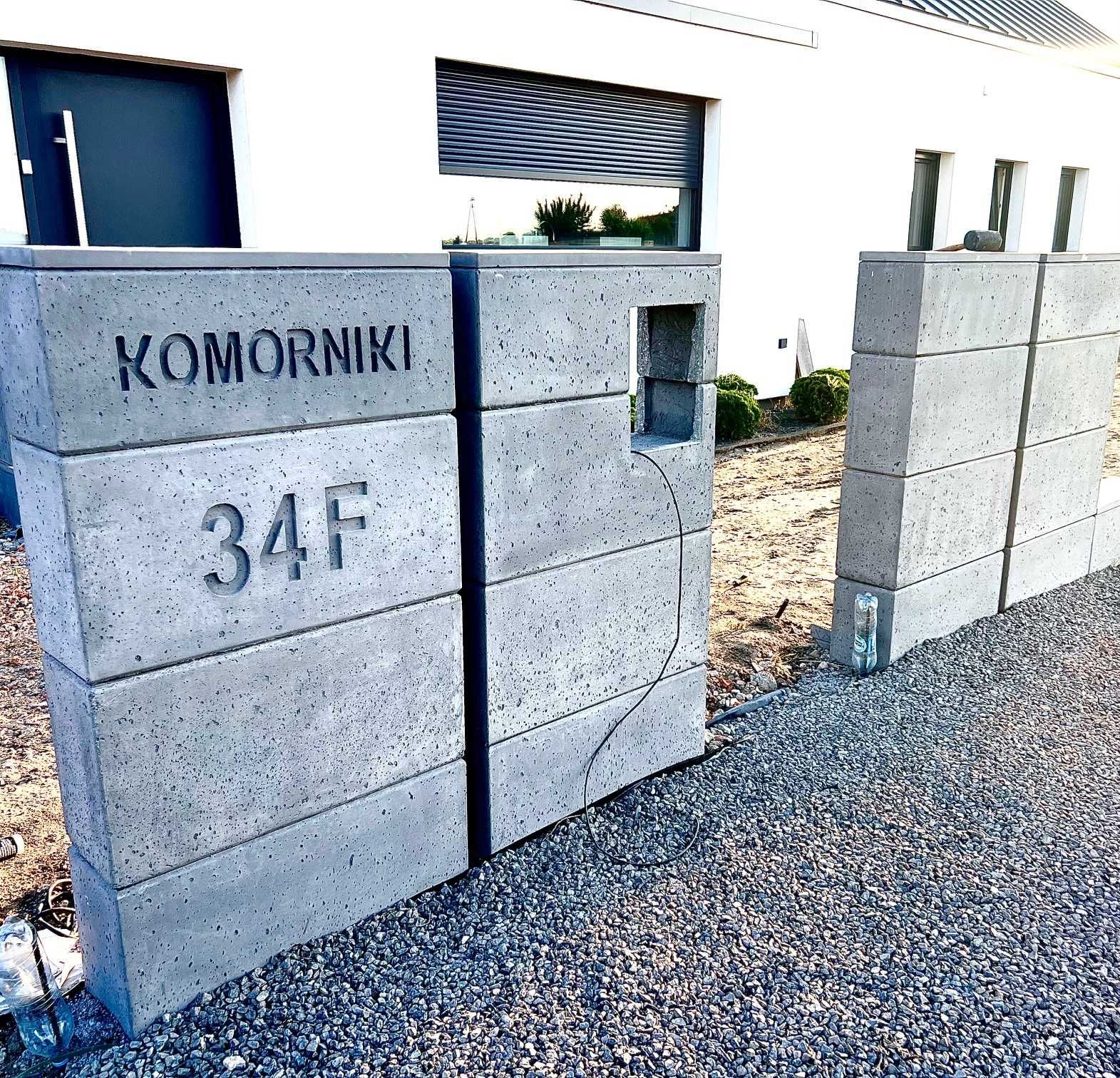 BETONOWE Ogrodzenie Pustaki Bloczki Antracyt Wysyłka Pustak Bloczek