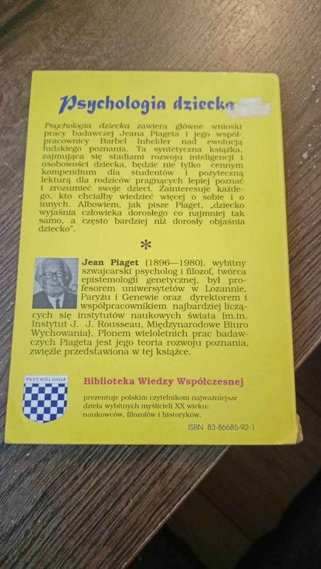Psychologia dziecka Jean Piaget