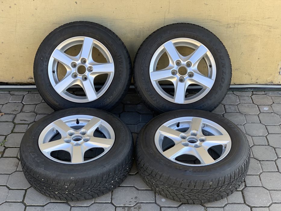 Koła Alufelgi 15” 5x112 + Opony Zimowe 195/65R15 VW Audi Skoda