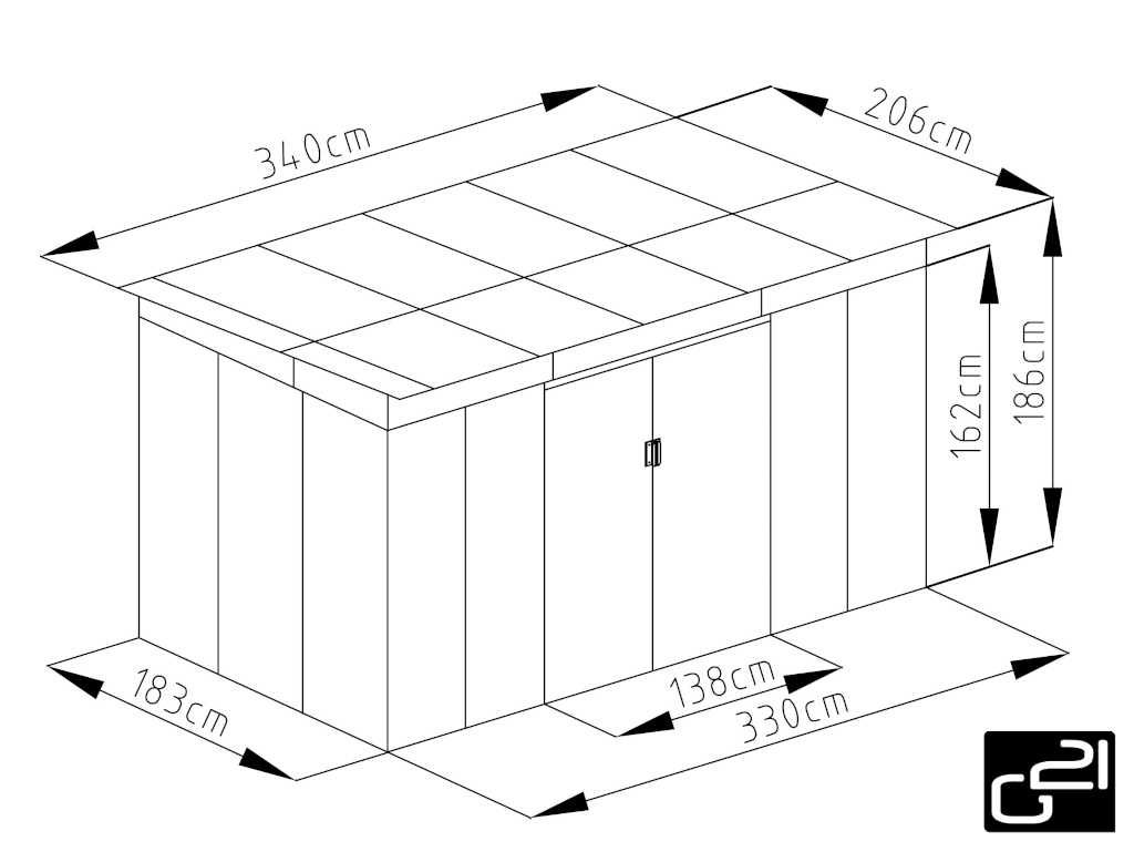 Domek narzędziowy domek ogrodowy 3,3m x 1,8m x 1,86m *WYPRZEDAŻ*