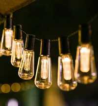 Girlanda solarna ogrodowa świetlna lampki żarówki 10 LED 3m